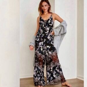 Free People Love Letter Lace Floral Jumpsuit size:S
